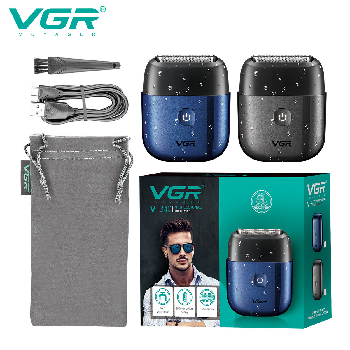 Men'S Grooming Razor - VGR 340 Rasierer, professioneller elektrischer Rasierer,