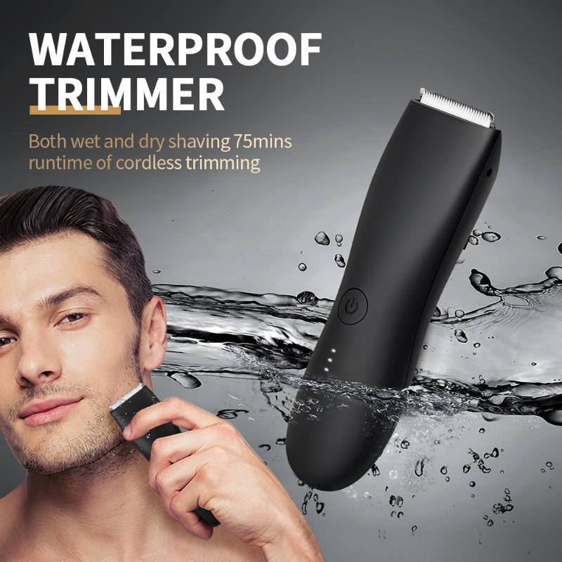 Men'S Grooming Guide - Wasserdichter elektrischer Körperhaarschneider mit wiederaufladbarer Basis