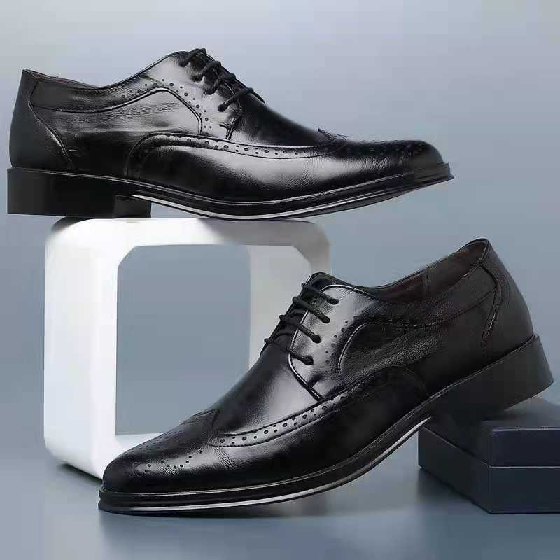 Men'S Grooming Oxford - Neue Sommer-Herren-Brogue-Oxfords, geschnitzte formelle Anzugschuhe, Übergrößen,