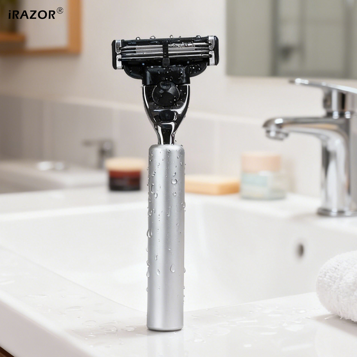 Men'S Grooming Hair Removal - iRAZOR Klassischer Herren-Bartrasierer mit Aluminiumgriff, 3-lagiges