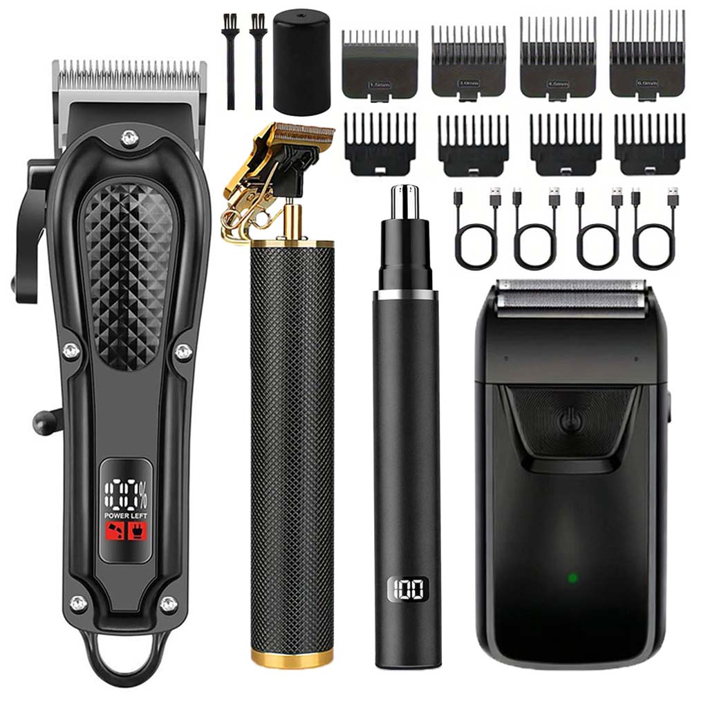 Men'S Grooming Guide - Professionelles 4-in-1 Haarschneidemaschinen- und Trimmer-Set für