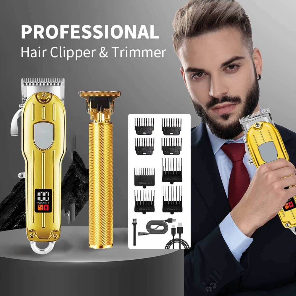 Men'S Grooming Guide - 2-in-1 Elektrischer Haarschneider & T-Blade-Trimmer-Set für