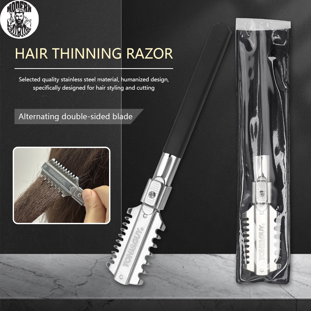 Men'S Grooming Razor - Salon Doppelklingen-Rasiermesser für Haarschnitte, manuelle Haarschneidewerkzeuge,